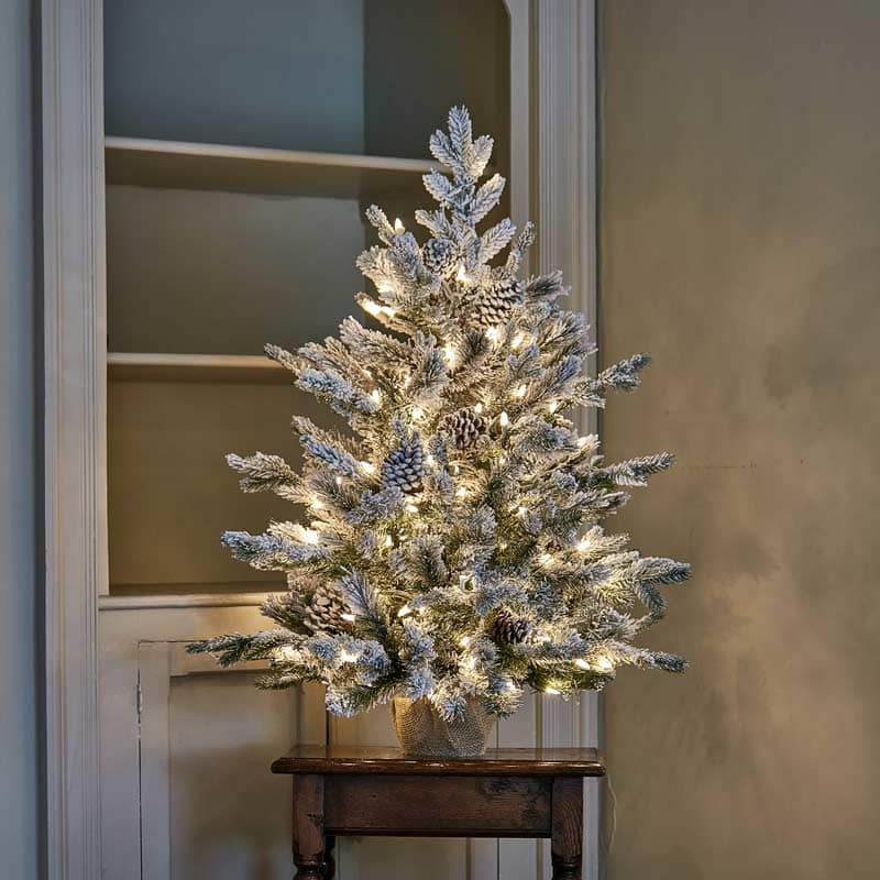 National Tree Snowy Dorchester Pine PreLit Christmas Tree 3ft